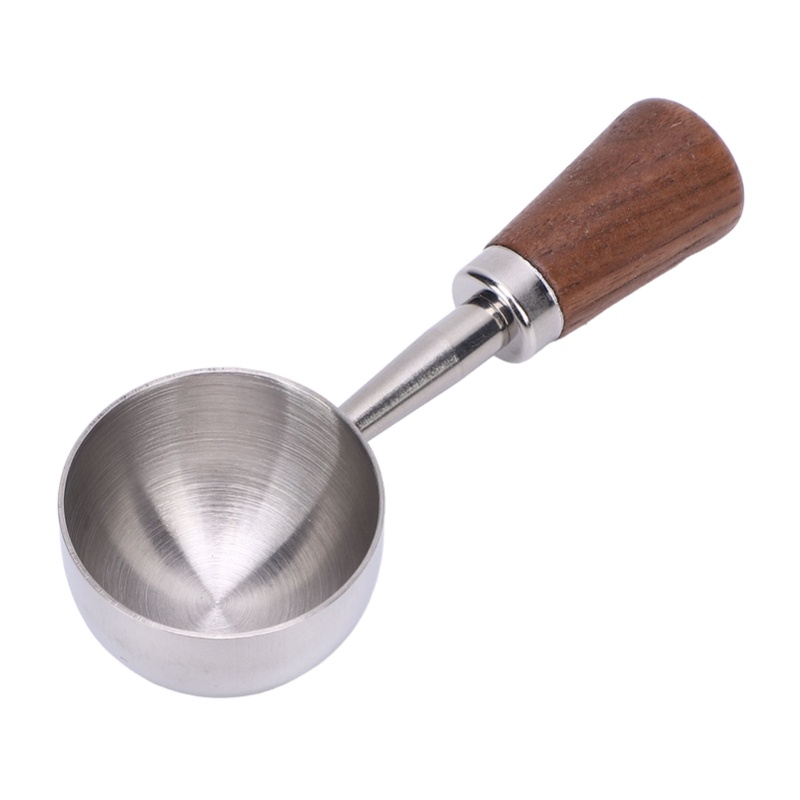 Vintage Collectible Spoons - コーヒースクープヴィンテージ豆茶計量スプーンレトロ 304 ステンレス鋼ショート木製ハンドルキッチン用品サービング用