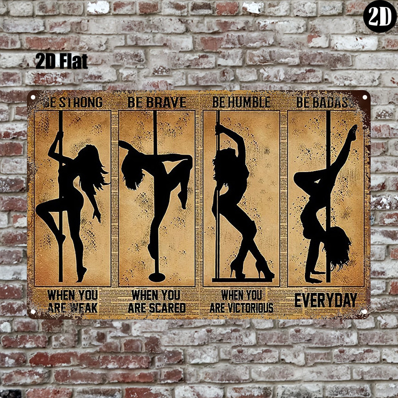 長方形のヴィンテージメタルティンサイン ポールダンスシルエッ - Vintage Collectible Plates のレビューと価格