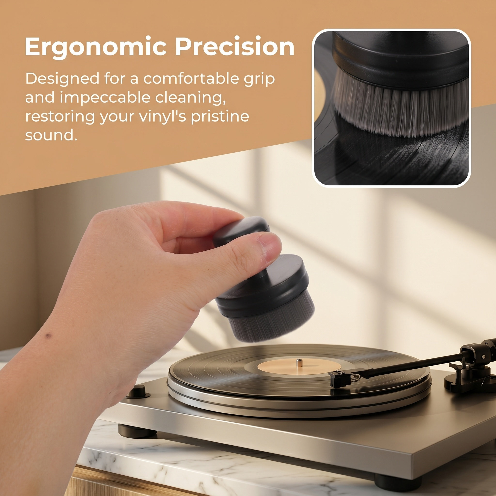 レコードクリーニングブラシ、レコードプレーヤー用、静電気防止 - Vinyl Record Cleaner のレビューと価格