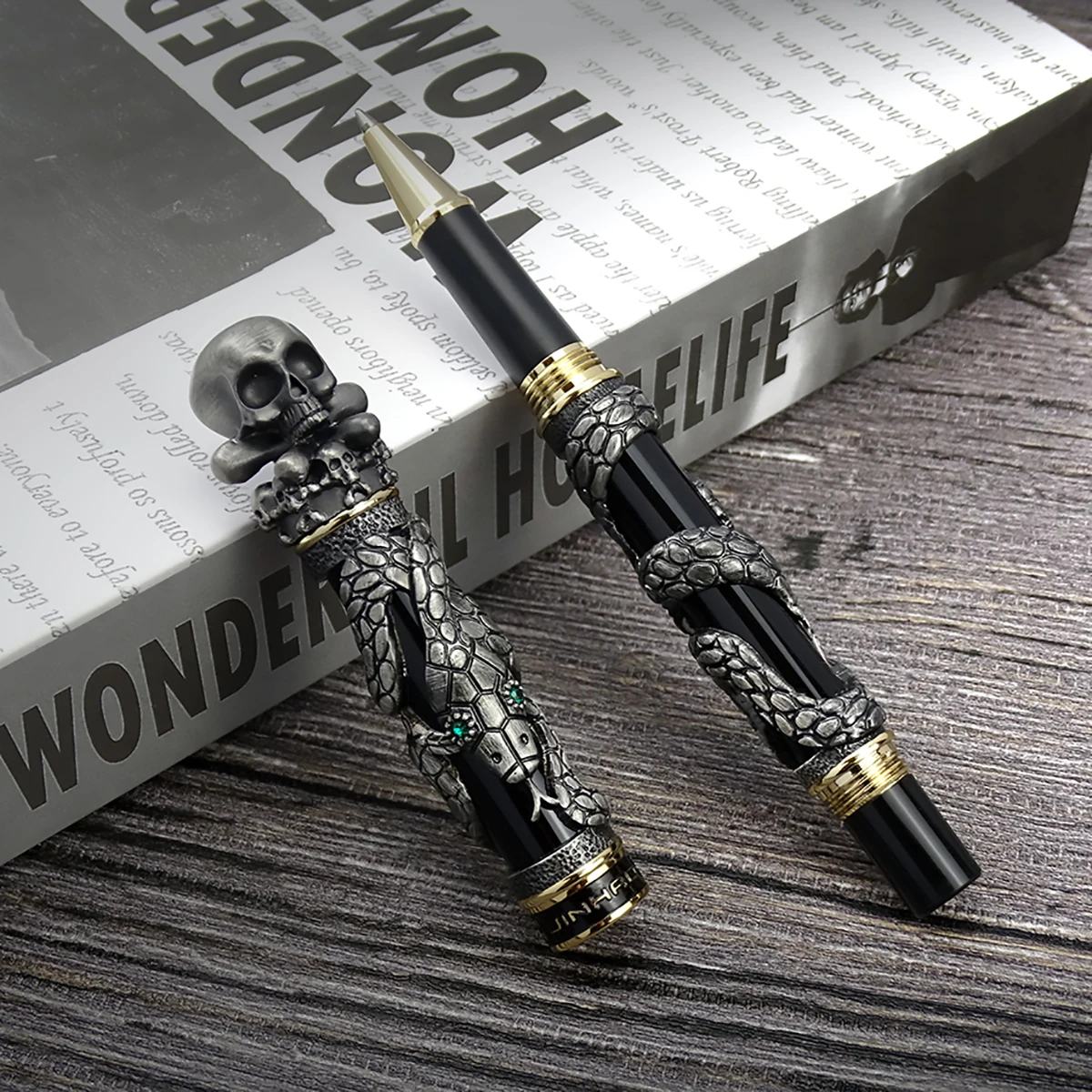 Jinhao-パーソナライズされたコイルボール,スケルトン, - Vintage Collectible Pens のレビューと価格