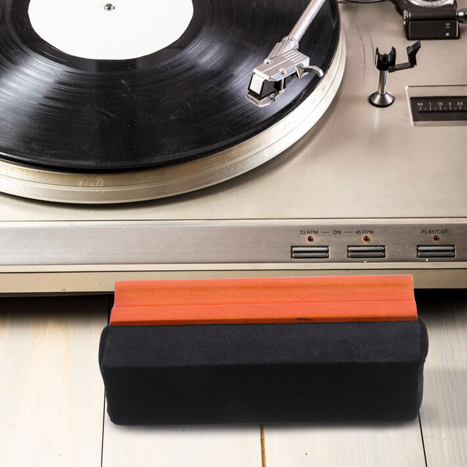 レコード用ブラシ、黒色の接着剤付き、レコードクリーニングスポ - Vinyl Record Cleaner のレビューと価格