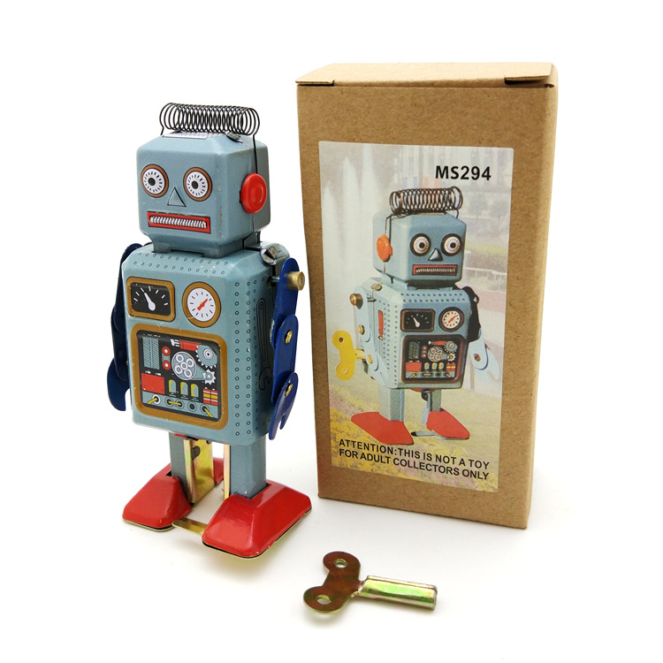 ヴィンテージMS294錫製ゼンマイ式ロボット、レトロな金属工 - Vintage Collectibles Store のレビューと価格